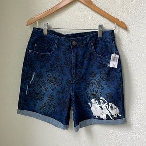 Disney Haunted Mansion Hitchhiking Ghost Jean shorts